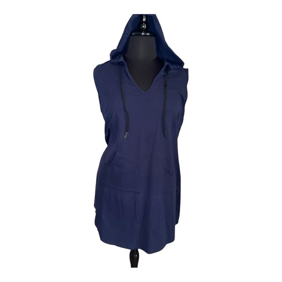 CITY CHIC CCX Relax Me Stretch Cotton Hoodie Dress - Women’s Plus 16W Navy - Picture 4 of 14